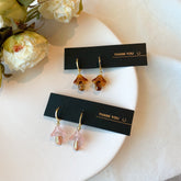 mushroom earrings - fun earrings - cute huggie earrings - gold hugggie